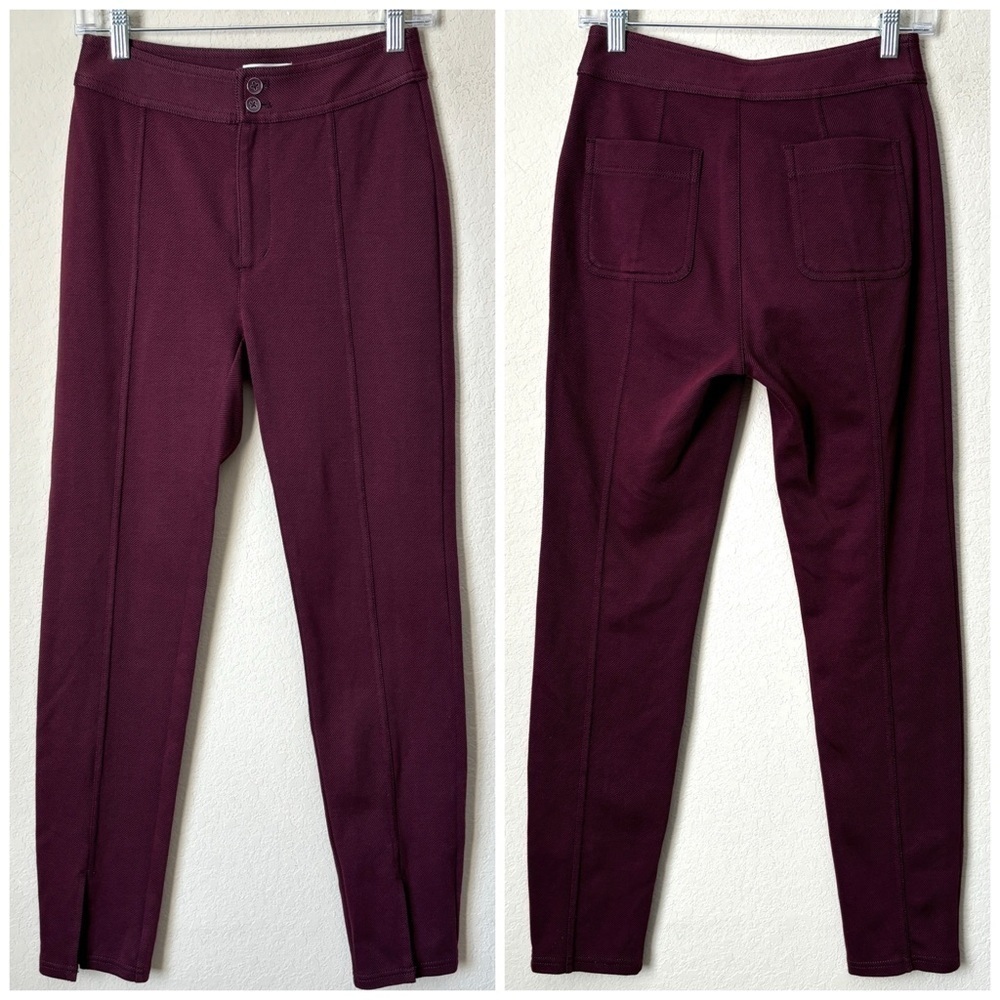 Anthropologie Maeve Split Hem Soft Stretchy High Rise Skinny Pants Trousers